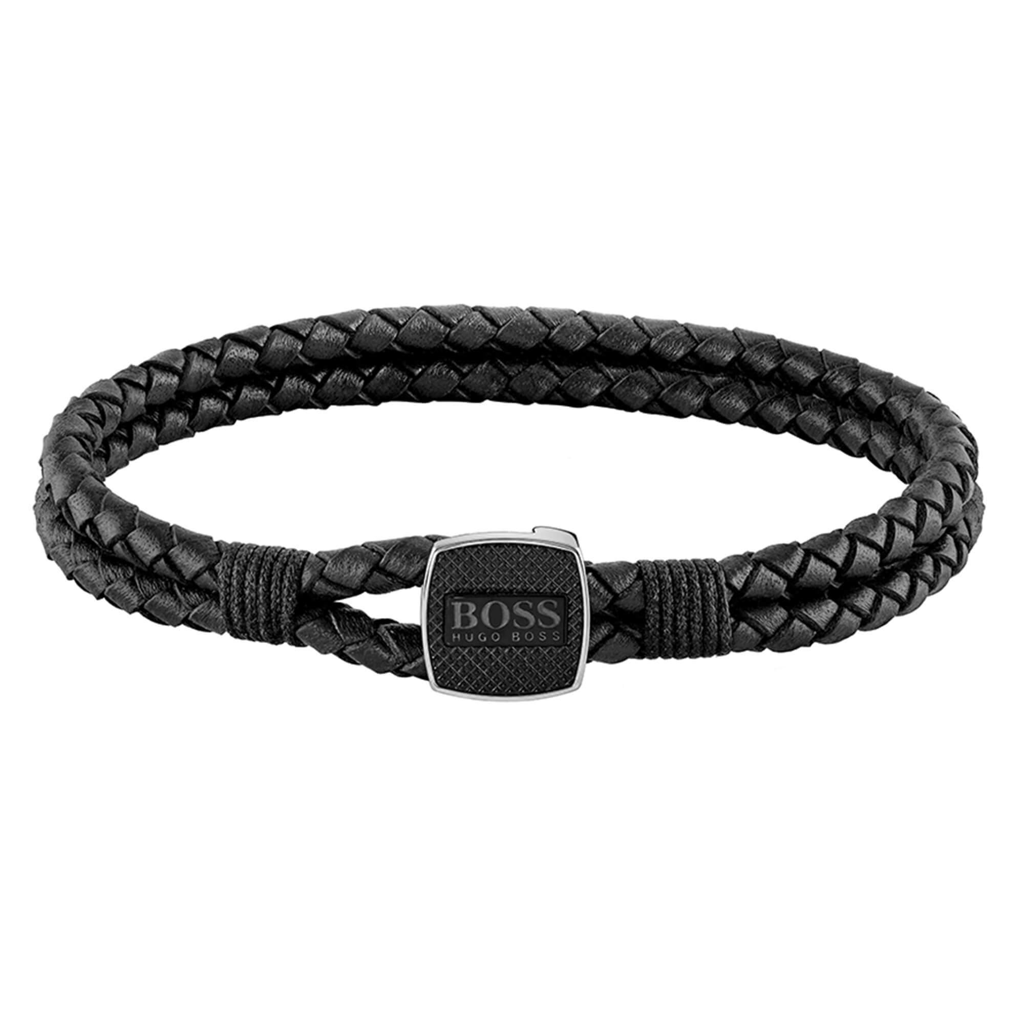 Seal Black Leather Gents Bracelet