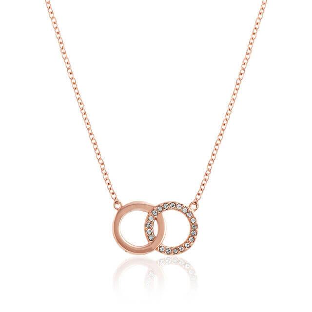 Classic Bejewelled Interlink Necklace Rose Gold