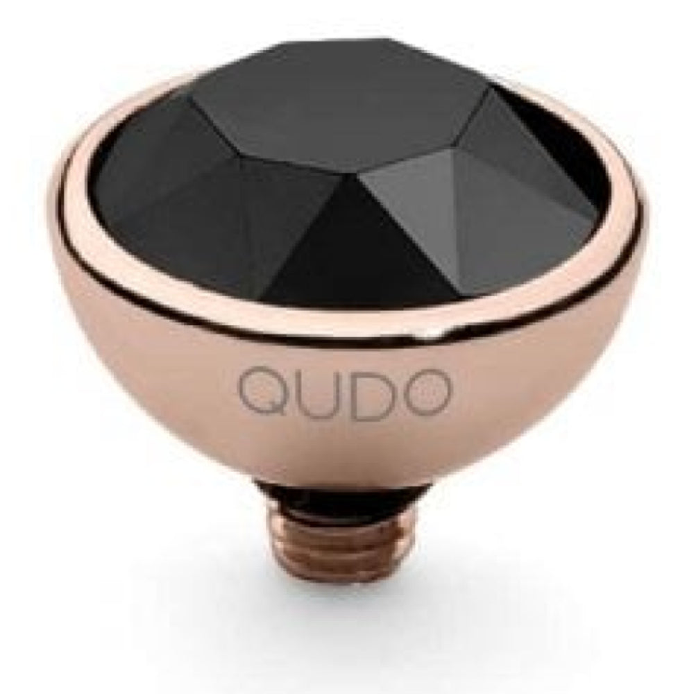 Famosa Rose Gold 10mm Bottone Ring Top Jet