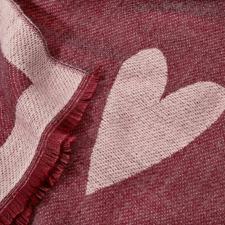 Printed Blanket Scarf | Large Heart | 190cm X 75cm
