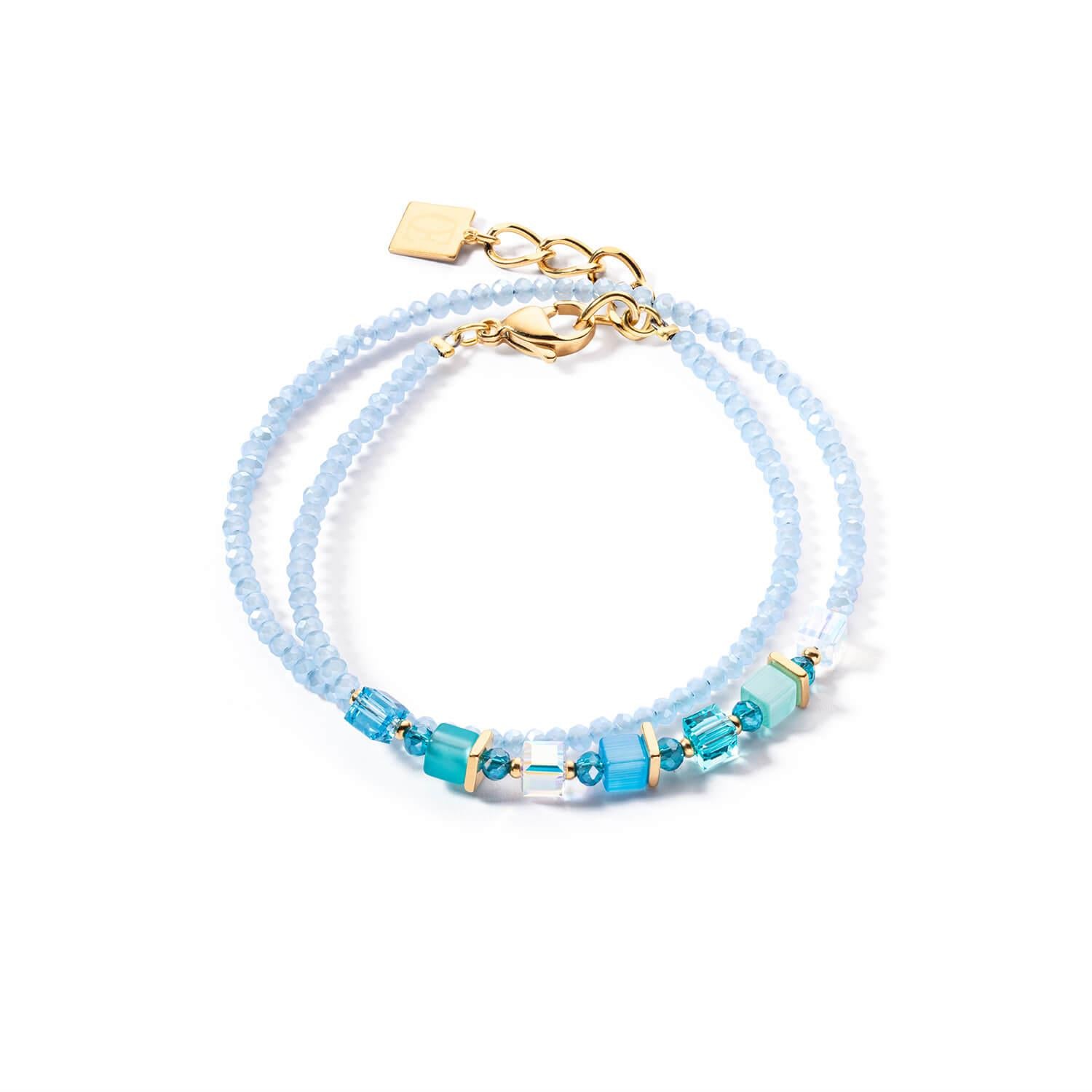 Joyful Colours Gold Turquoise Wrap Bracelet