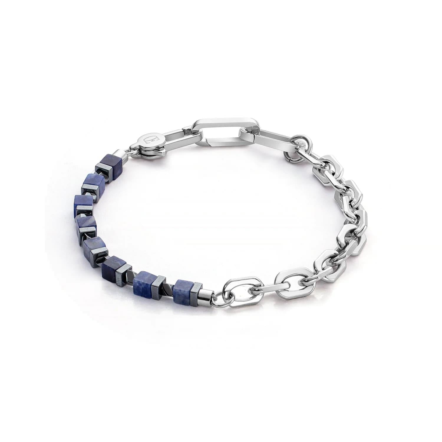 Precious Fusion Link Chain Blue-Silver Bracelet