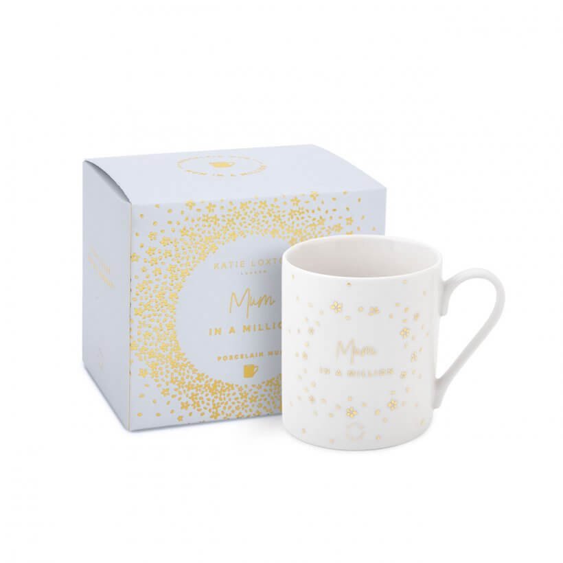 Boxed Porcelain Mug | Mum In A Million| White And Gold
