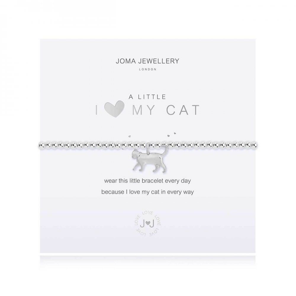A Little | I <3 My Cat | Silver | Bracelet | 17.5cm Stretch