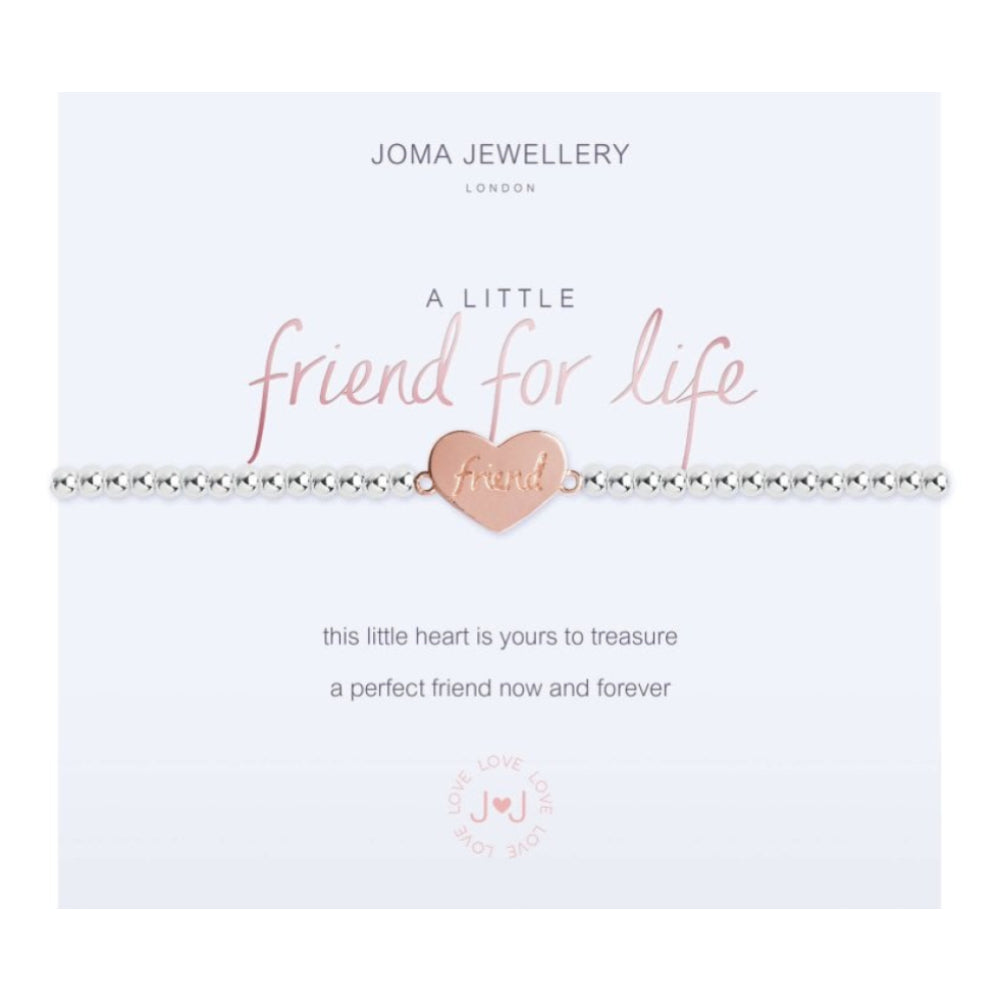 A Little -Friends For Life- Silver Charm - Silver Bracelet - 17.5cm Stretch