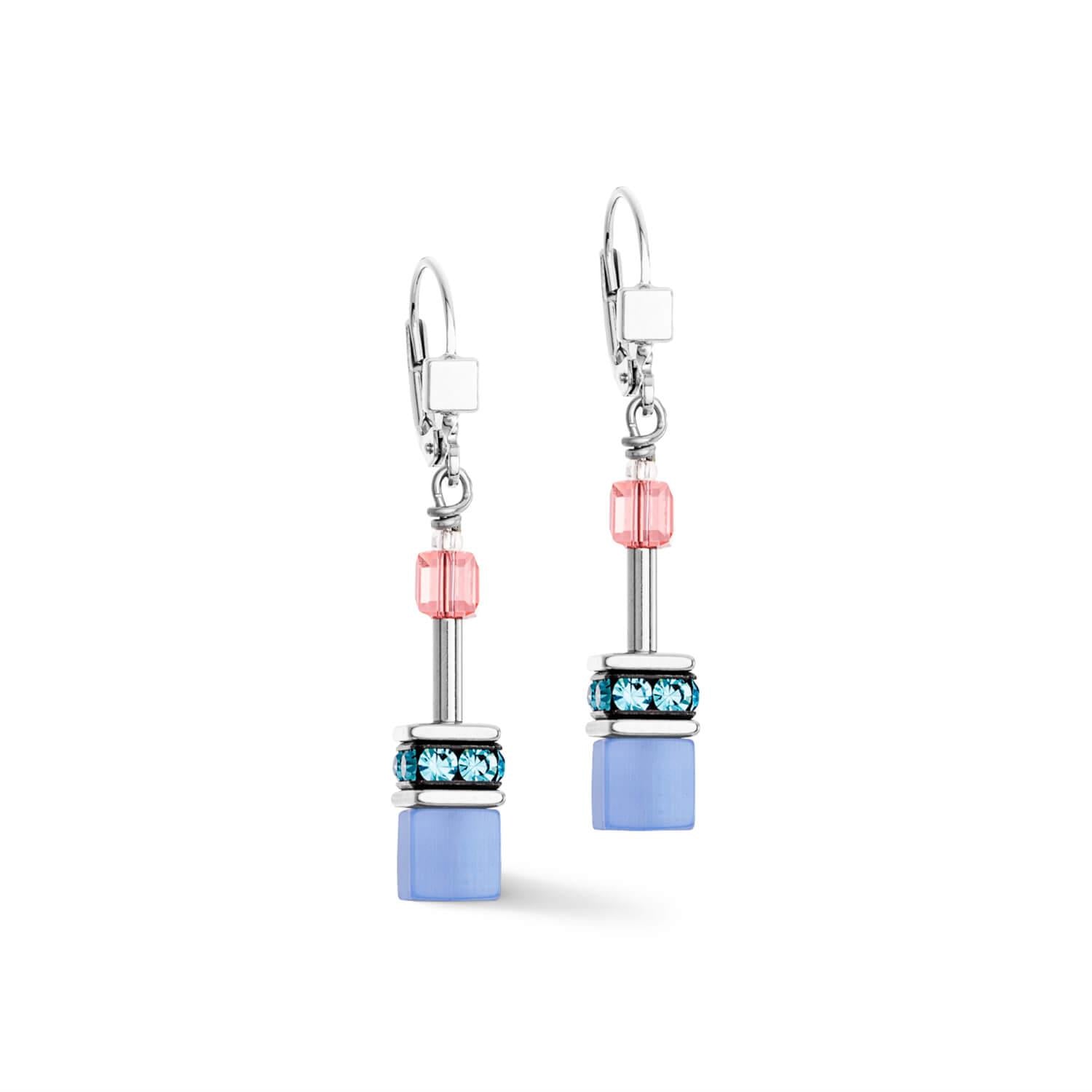 GeoCUBE Iconic Earrings In Blue-Rose