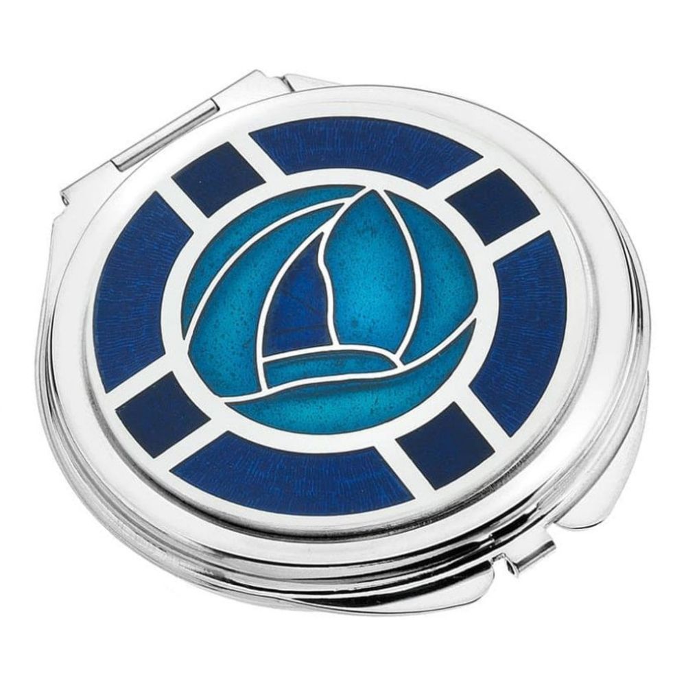 Mackintosh Turquoise Rose and Lattice Compact Mirror