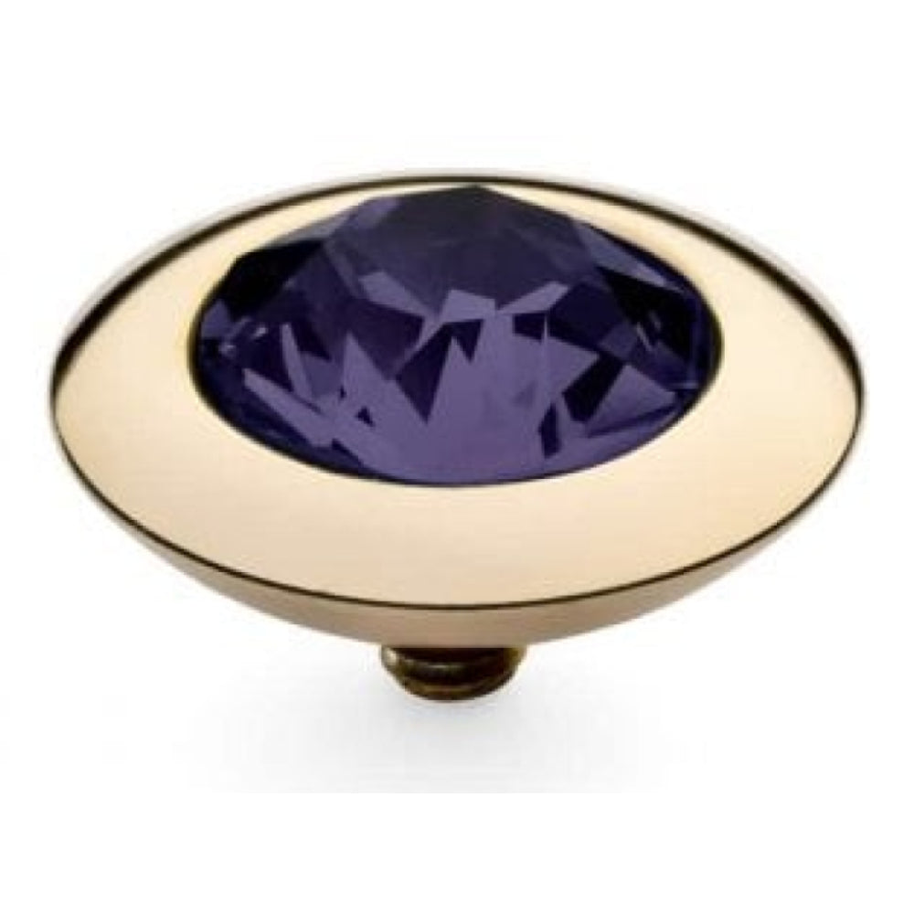 Famosa Gold 13mm Tondo Ring Top Purple Velvet