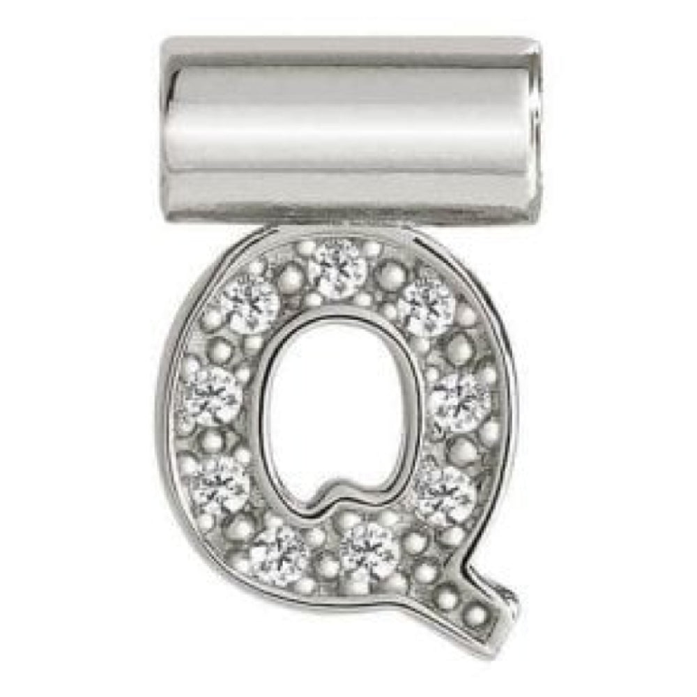 Seimia Silver Cubic Zirconia Letter Q Charm