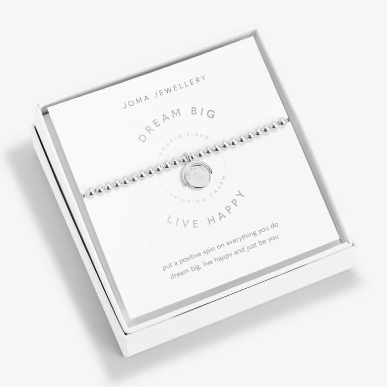Spinning Boxed A Little 'Dream Big Live Happy' Bracelet