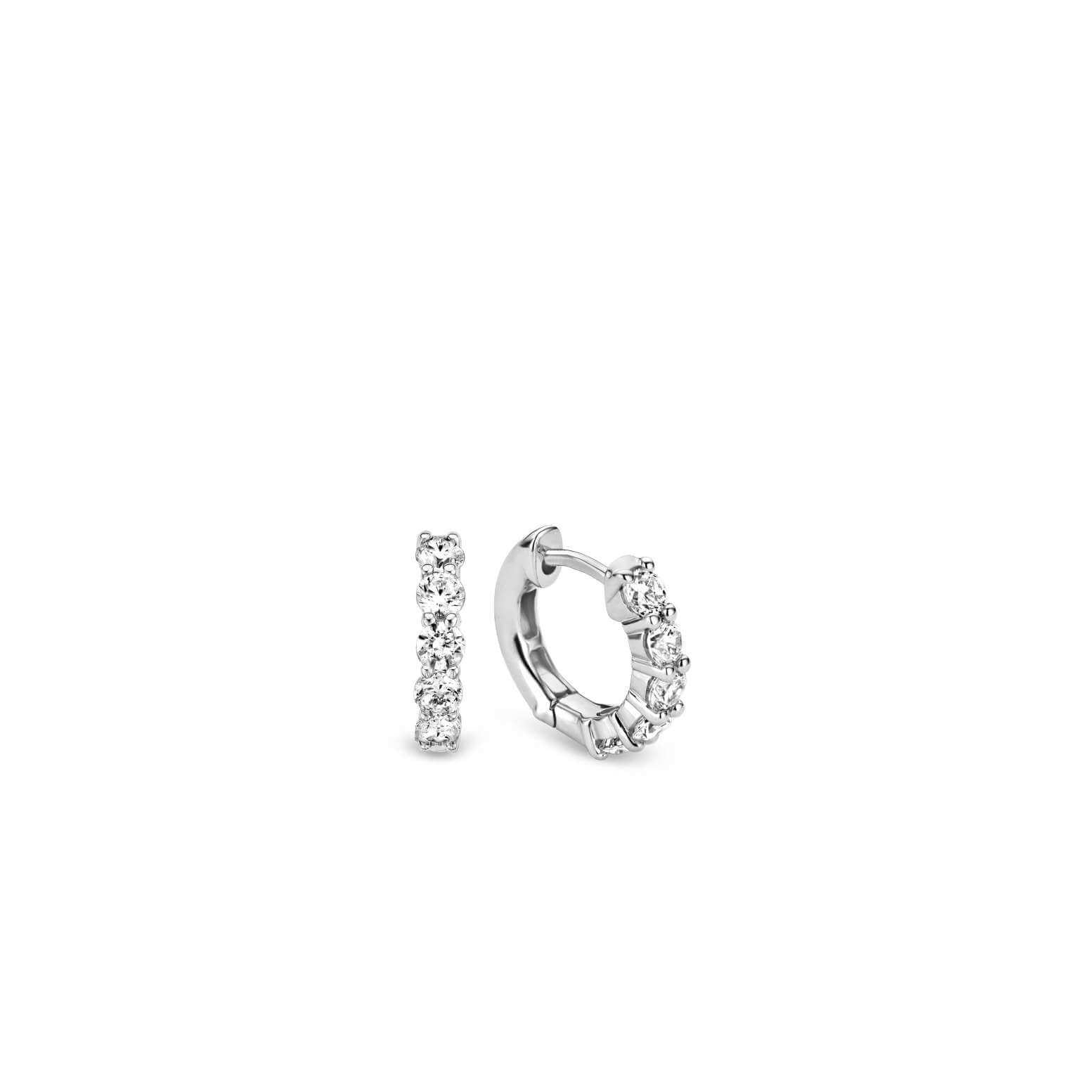 Silver Plated CZ Small Hoop Earrings