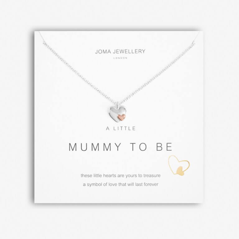 A Little | Mummy To Be | Silver And Rose Gold | Necklace | 46cm + 5cm Extender