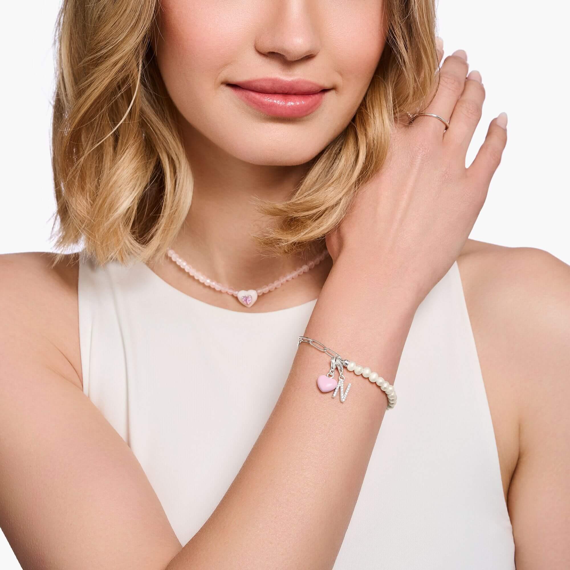 Member Charm Bracelet With White Pearl & Charmista Disc