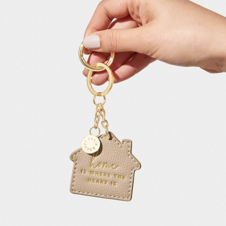 Chain Keyring | Home Is Where The Heart Is |Taupe