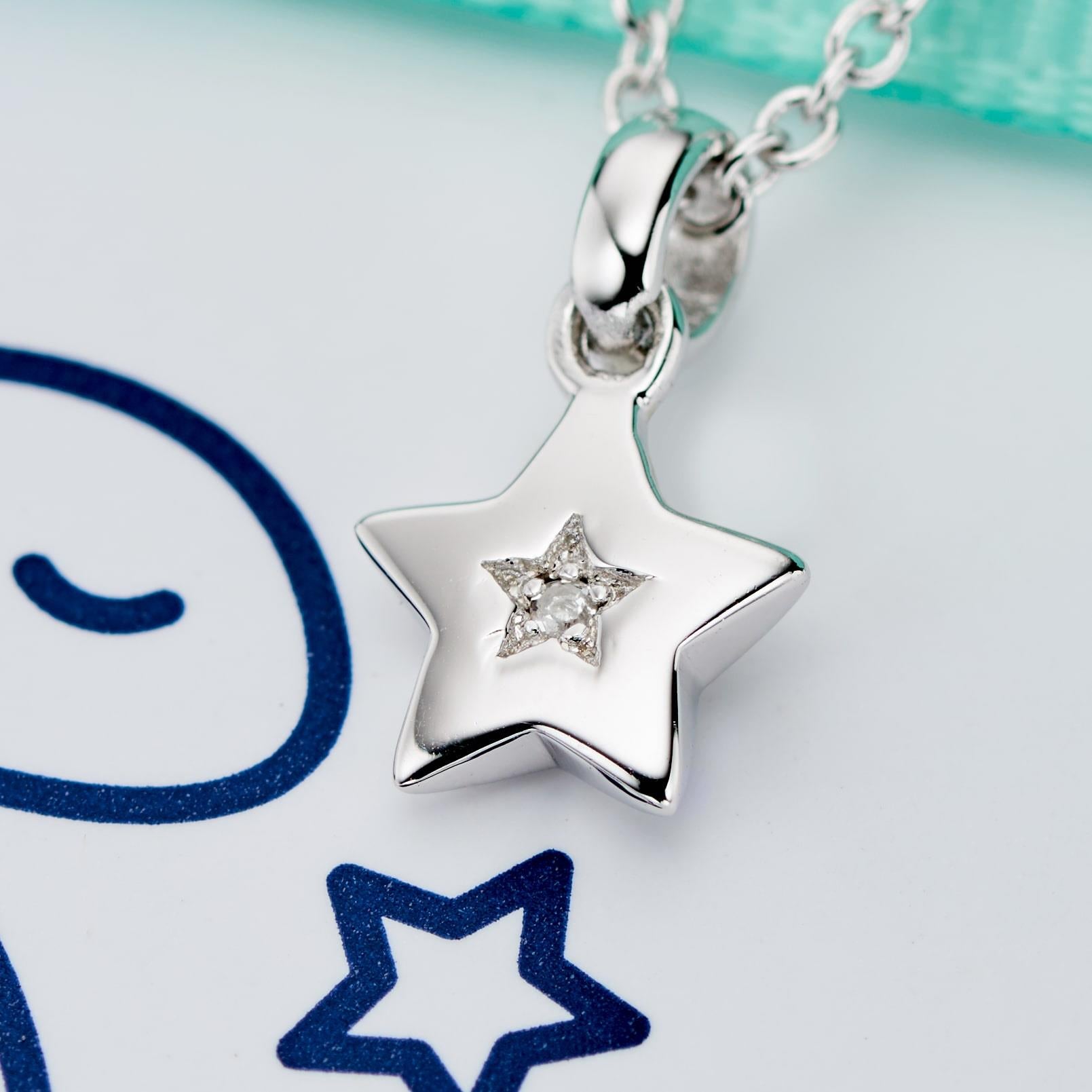 Kirsty - Diamond Star Pendant & Chain Baby Necklace