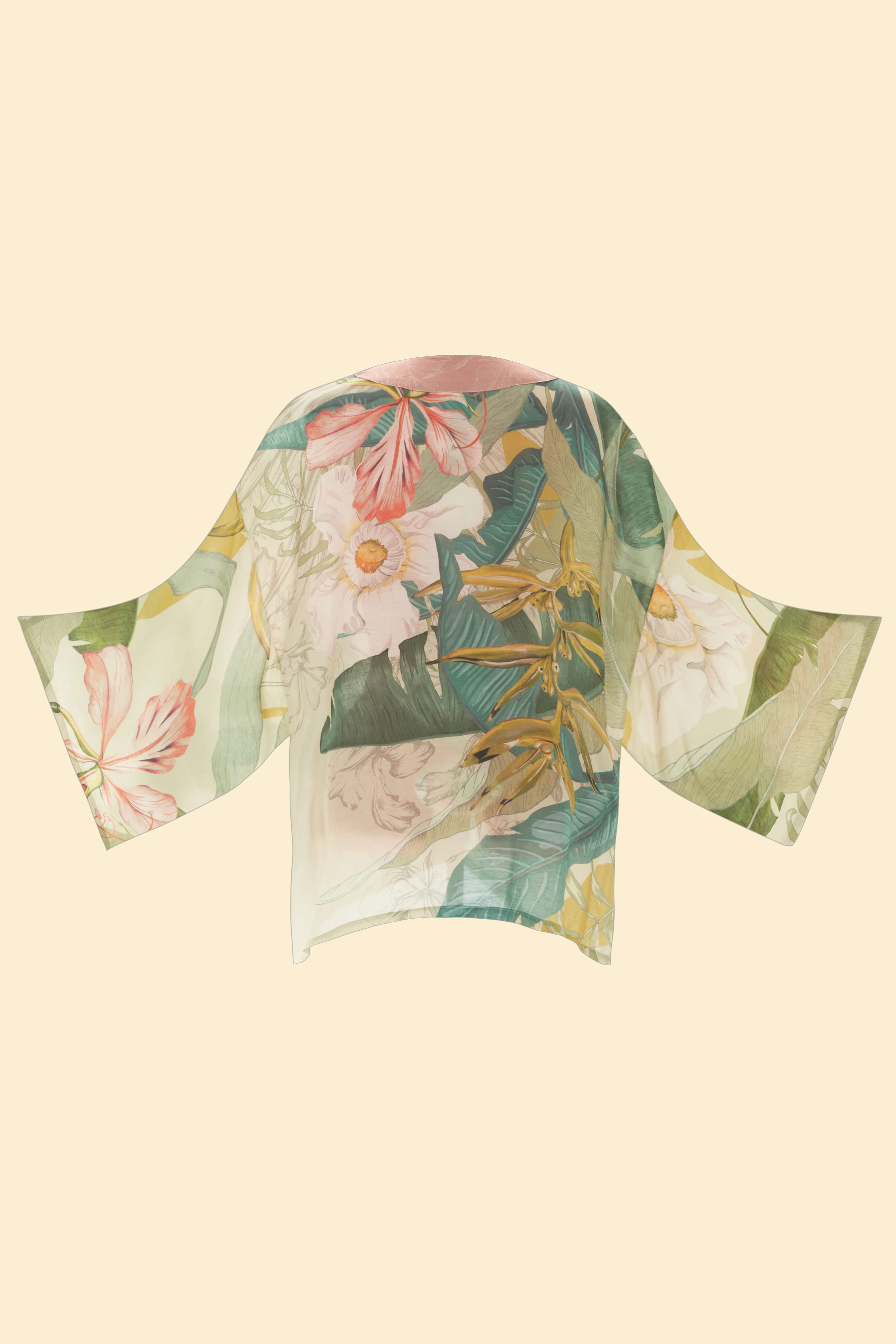 Delicate Tropics Kimono Jacket - Sage