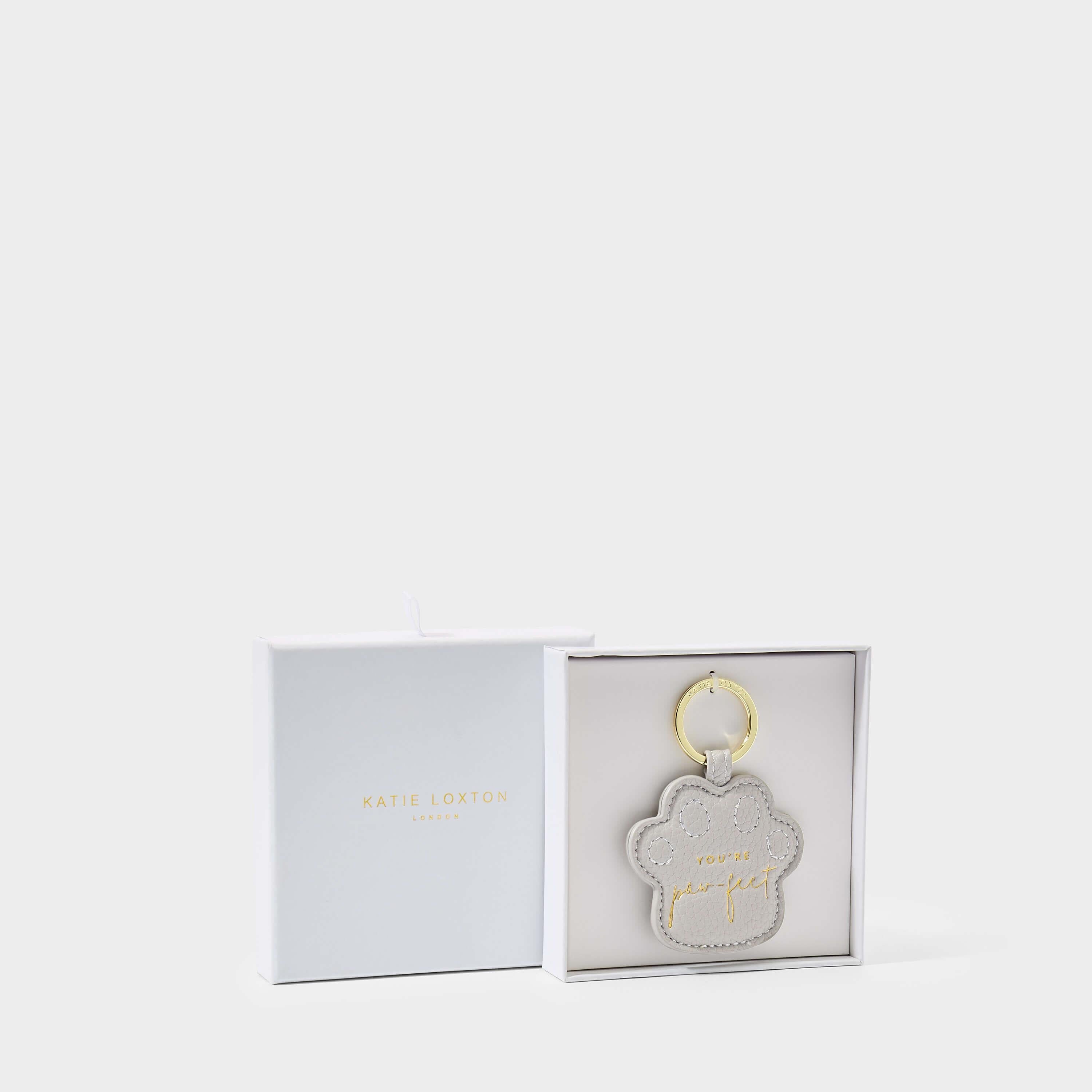 Beautifully Boxed Keyring | You're Paw-Fect | Grey