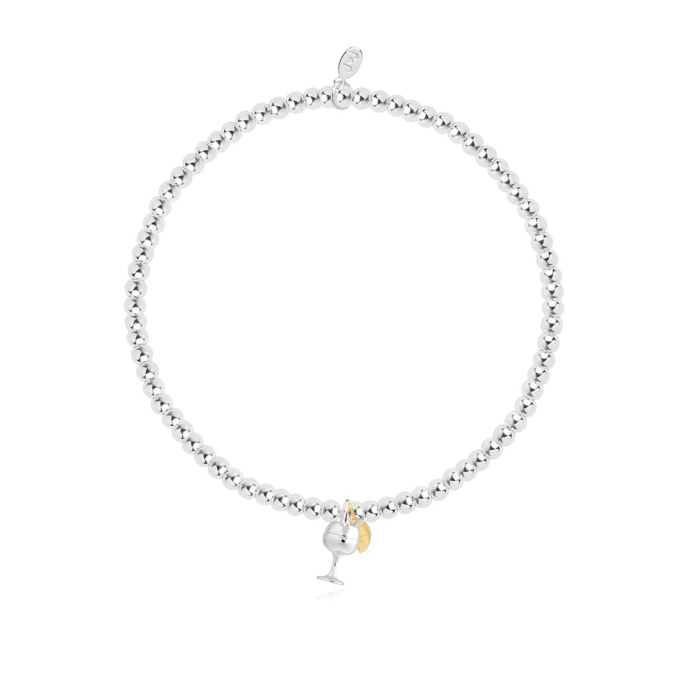 A Little | When Life Gives You Lemons Grab A G&T | Silver | Bracelet | 17.5cm Stretch