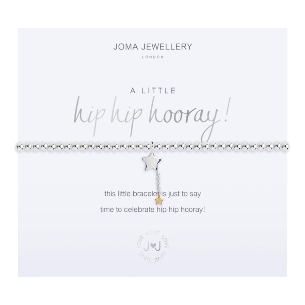 A Little - Hip Hip Hooray! - Silver/Yellow gold- 17.5cm Stretch Bracelet