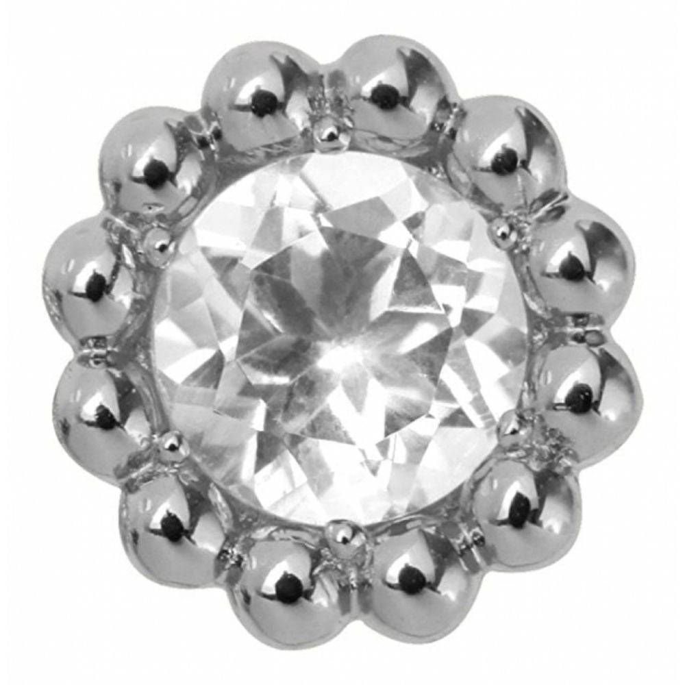 Sterling Silver Crystal Flower Charm