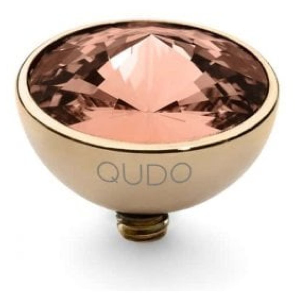 Famosa Gold 11.5mm Bottone Ring Top Blush Rose