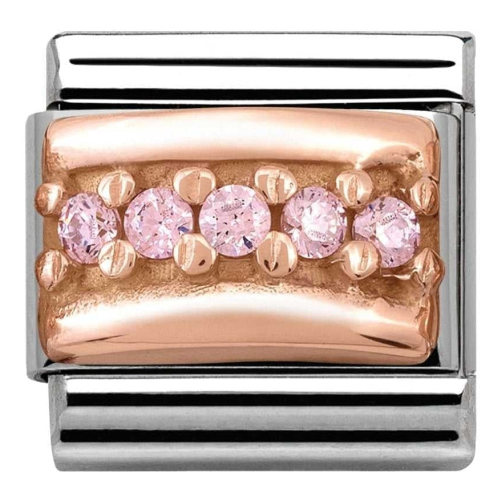 Classic Rose Set CZ Link With Multiple Stones