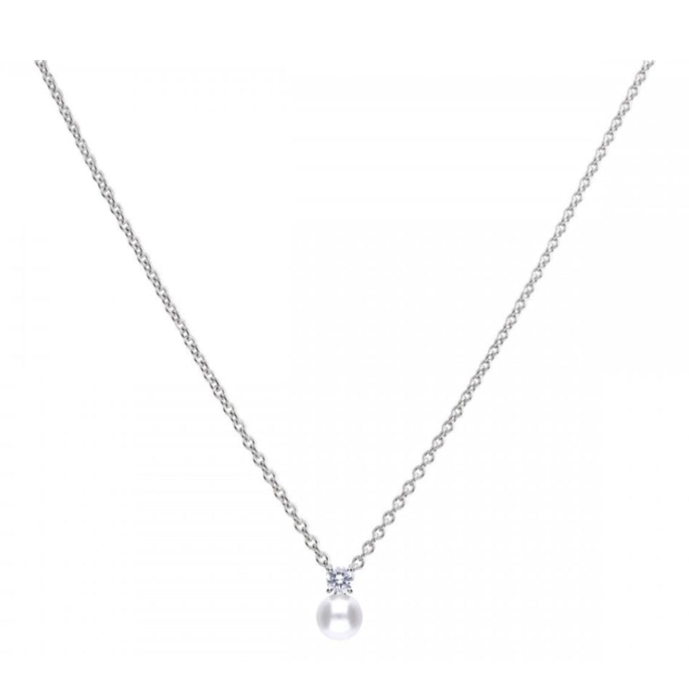 Pearl and Zirconia Pendant Necklace