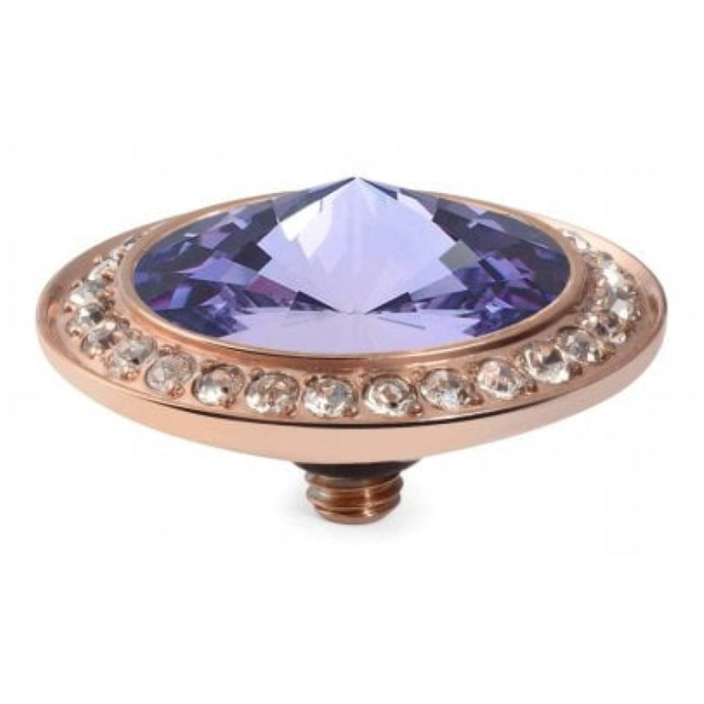 Famosa Rose Gold 16mm Tondo Deluxe Ring Top Tanzanite