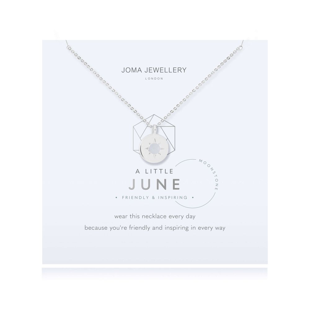 Birthstone A Little Necklace | June Moonstone | Silver | Necklace | 46cm + 5cm Extender