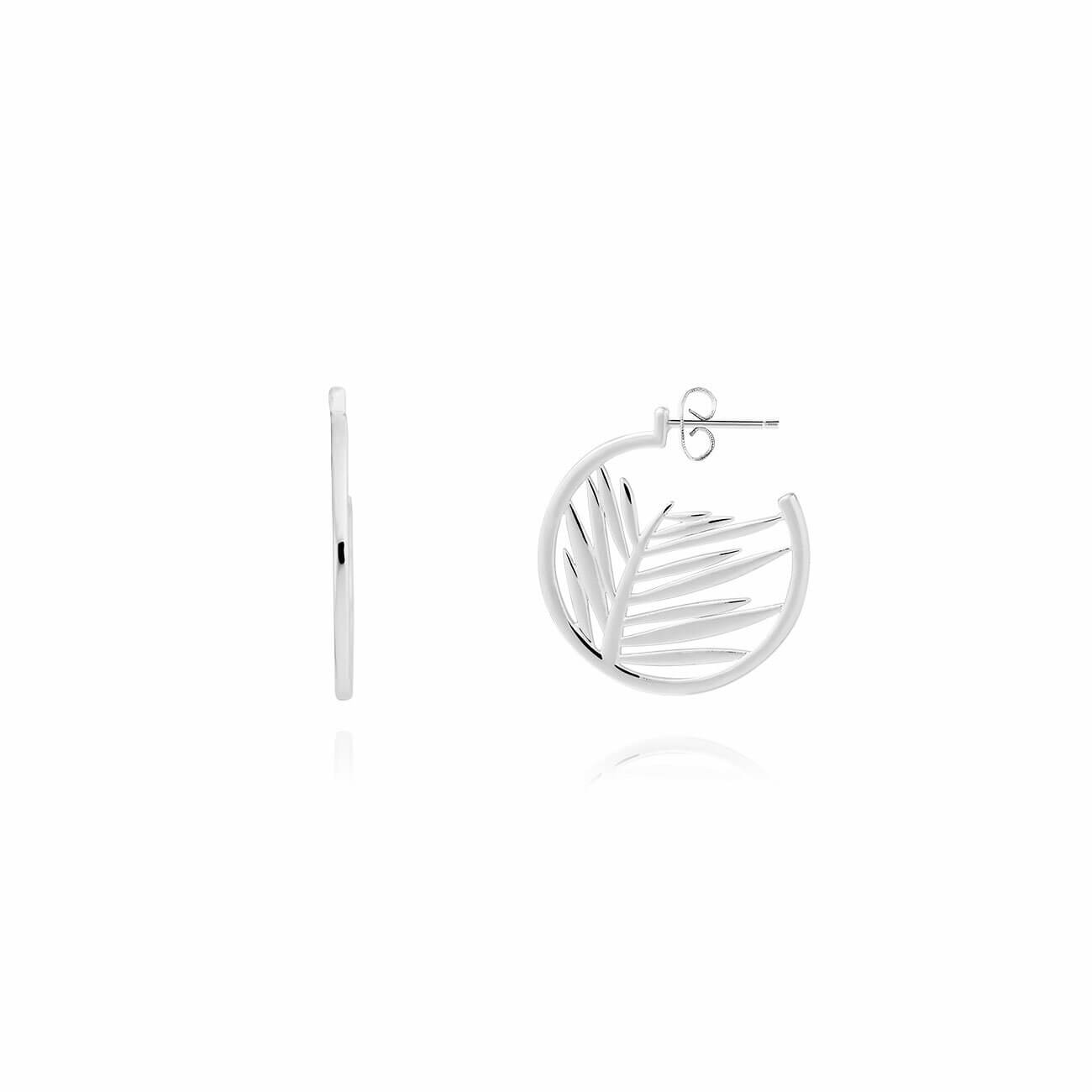 Statement Earrings | Silver | Palm | Hoop Earrings