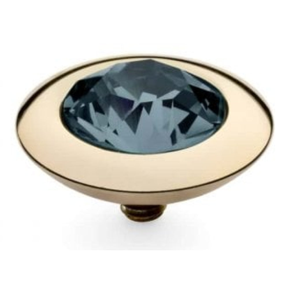 Famosa Gold 13mm Tondo Ring Top Denim Blue