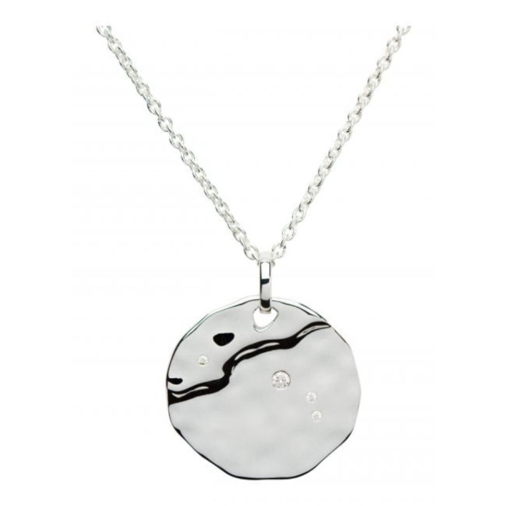 Sterling Silver 925 Pendant With Cz Incl. Chain. Aries