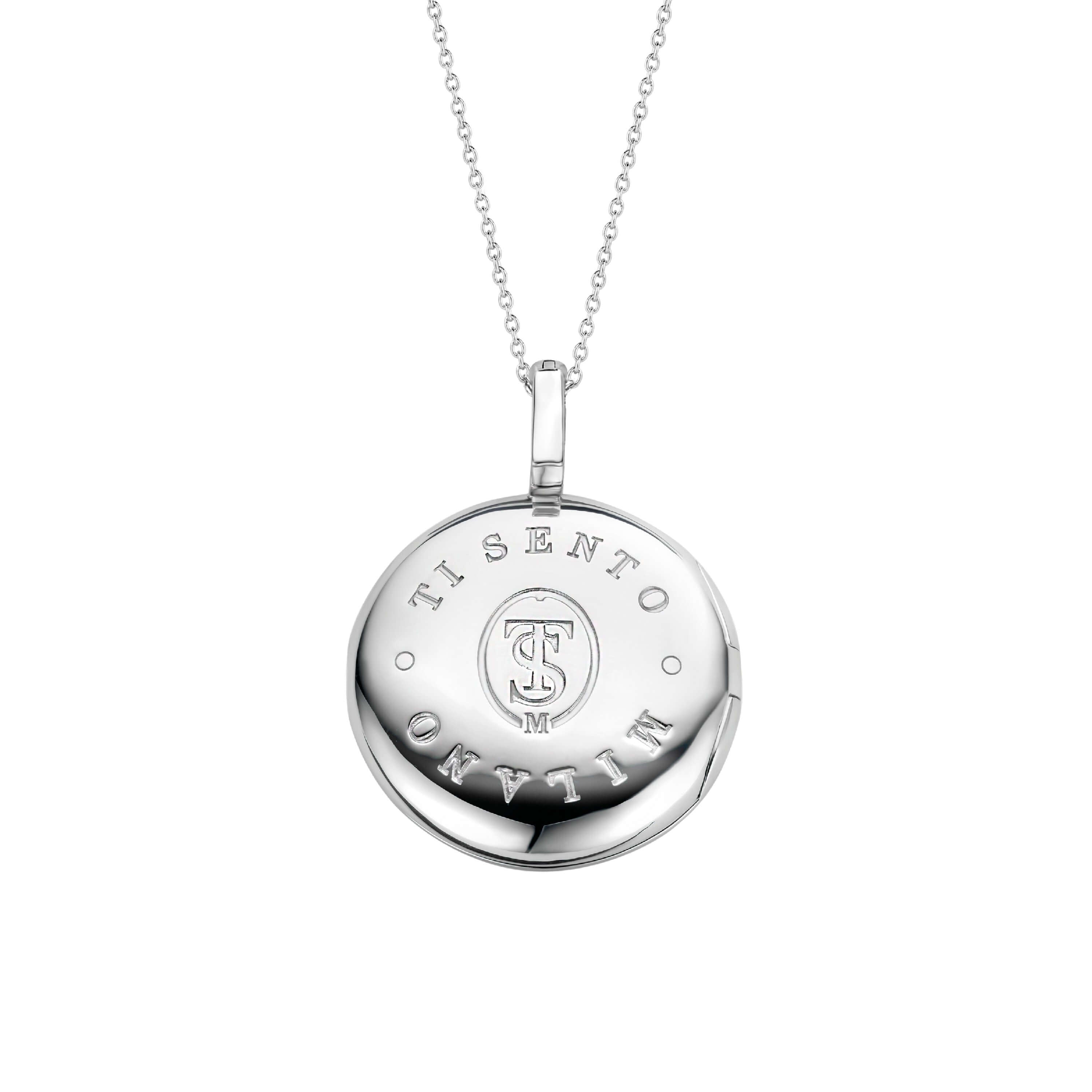 Disk Shape CZ Silver Pendant