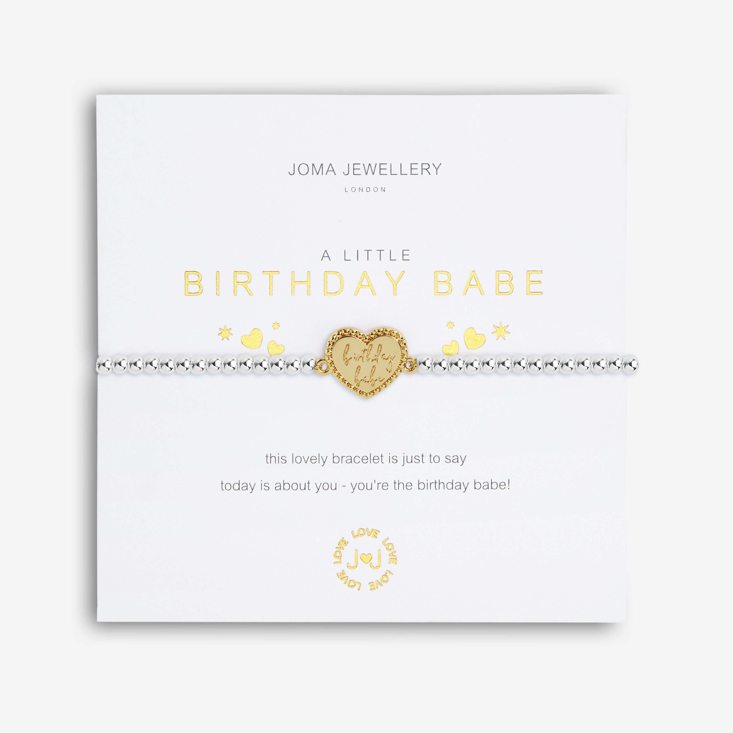 A Little | Birthday Babe | Silver | Bracelet | 17.5cm Stretch
