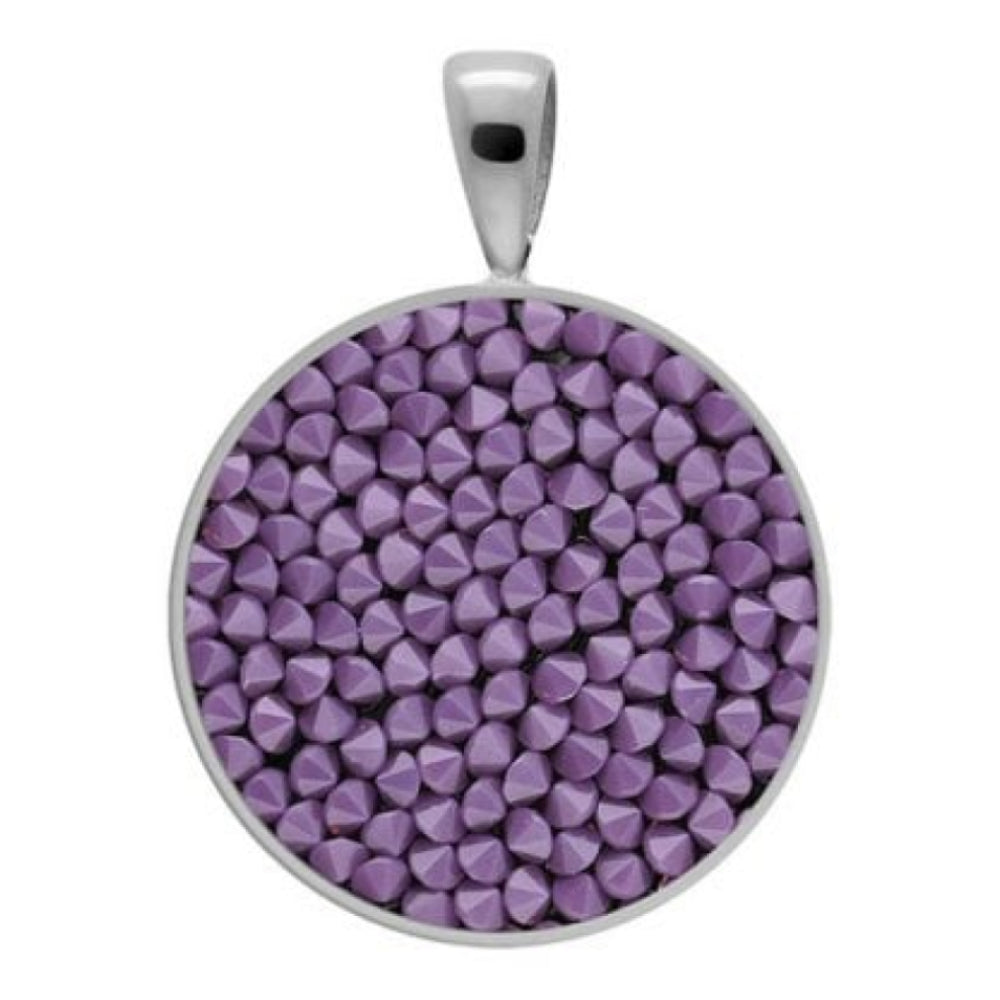 Pendant Tirano Small 20mm Cyclamen Opal Crystals In Silver