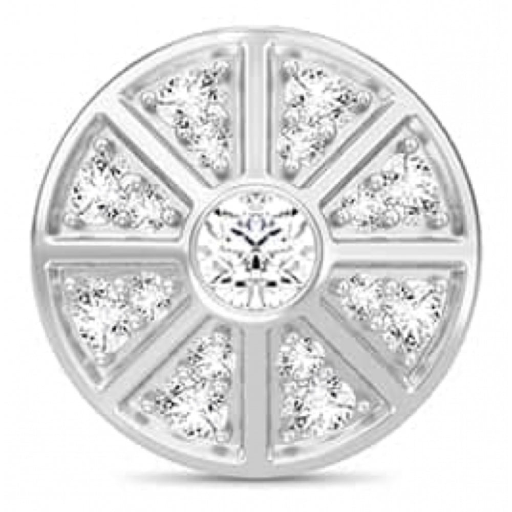 Sterling Silver CZ Wheels Charm