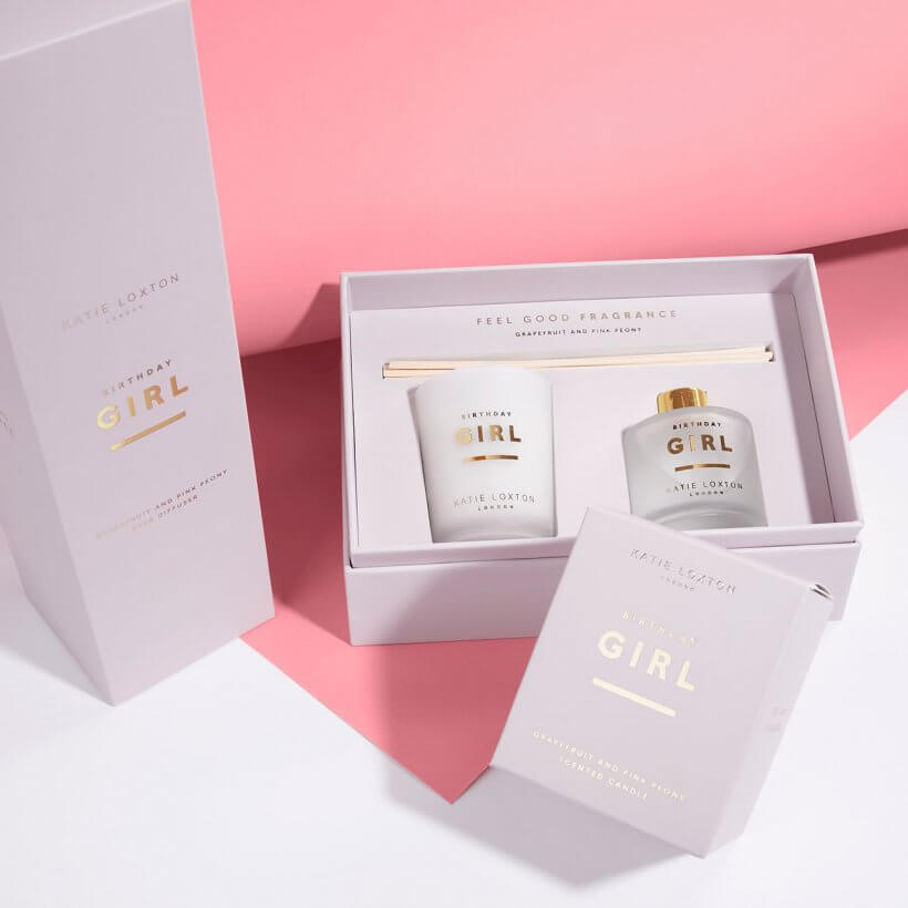 Sentiment Reed Diffuser | Birthday Girl | Grapefruit And Pink Peony