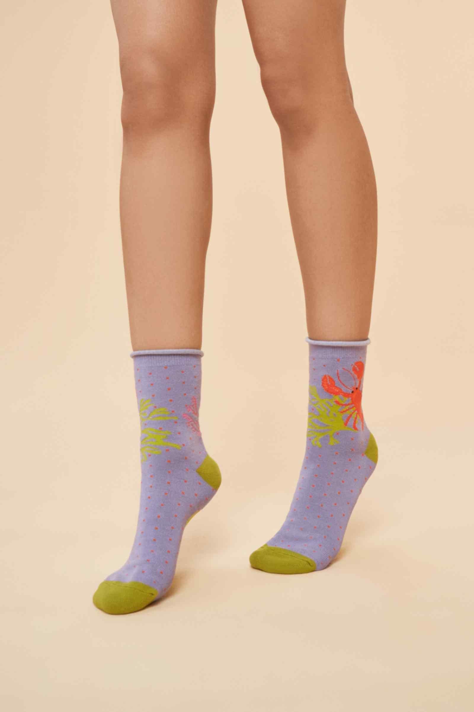 Lobster Buddies Ankle Socks - Lavender