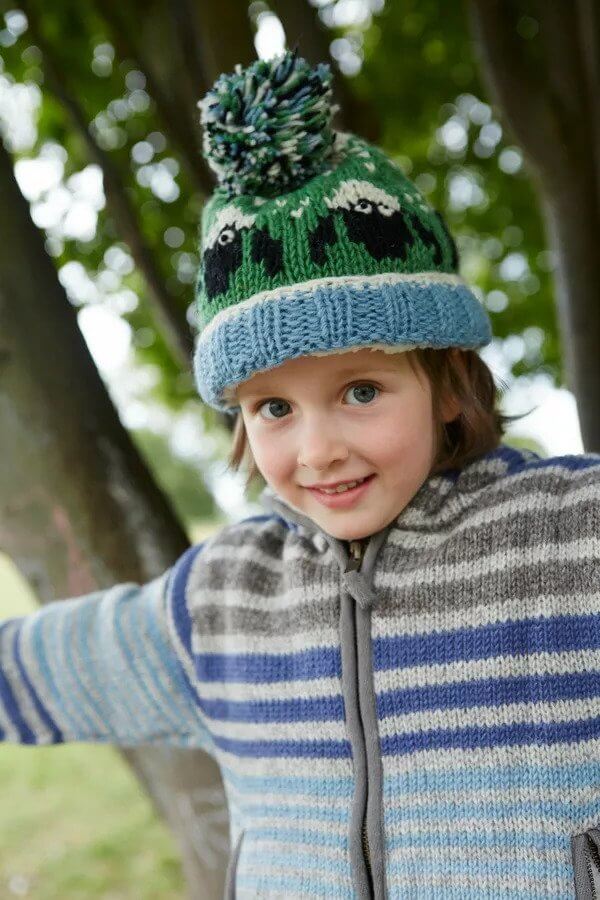 Kids Animal Bobble Hat Sheep