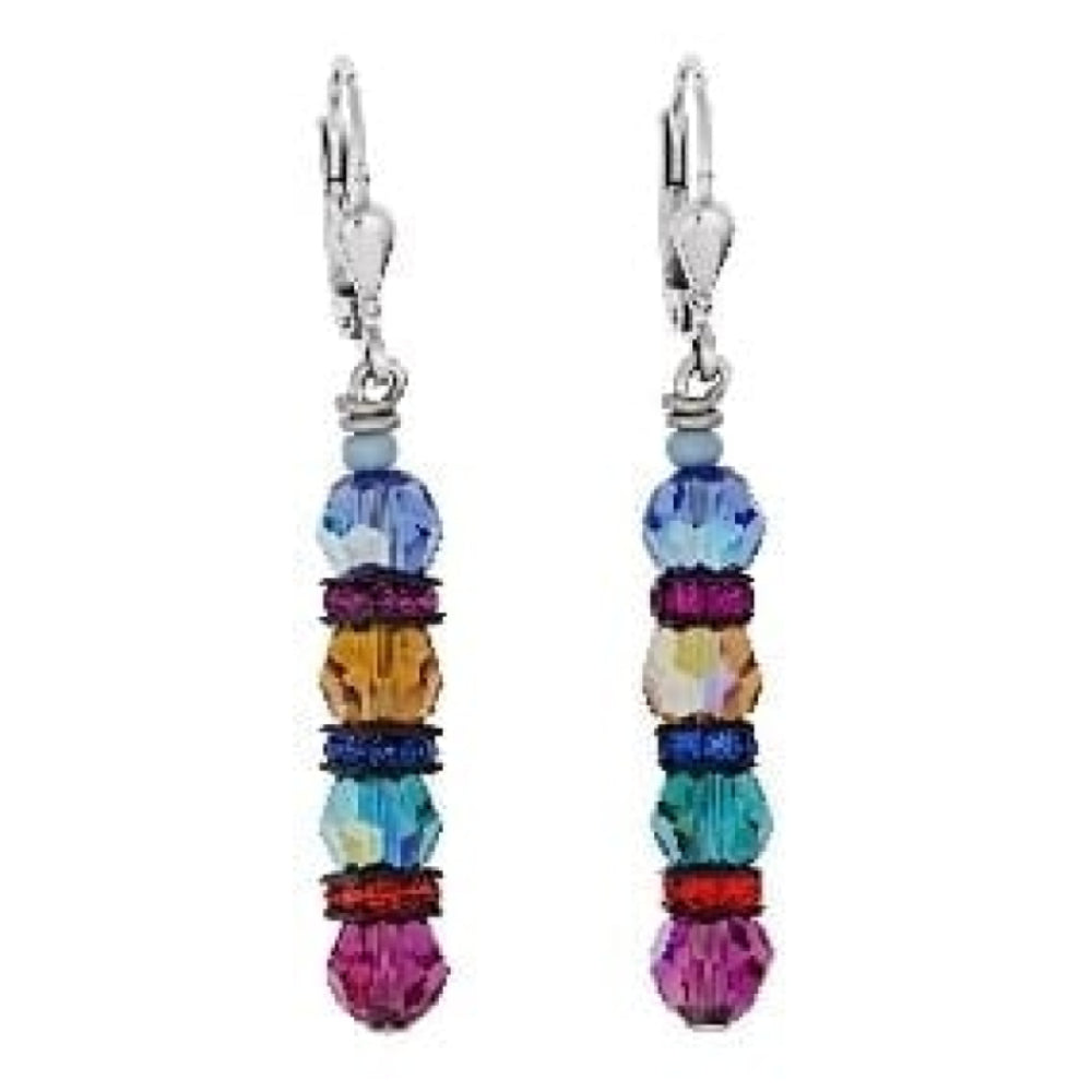 Ladies' Turquoise Multicolour Swarovski Crystal Earrings