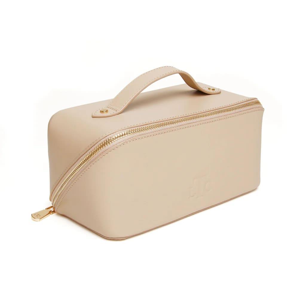 The London Train Case Co.- Stone Leather Train Case