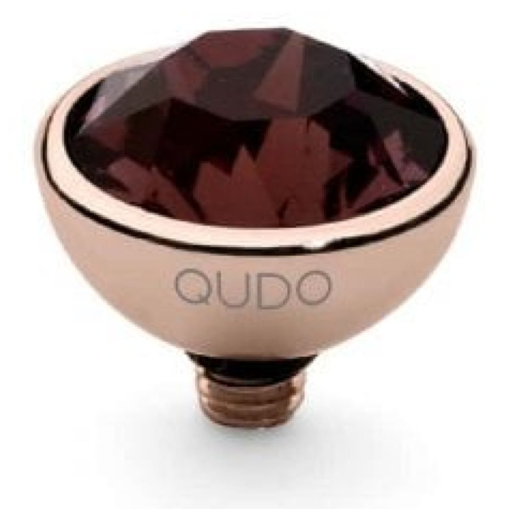 Famosa Rose Gold 10mm Bottone Ring Top Burgundy