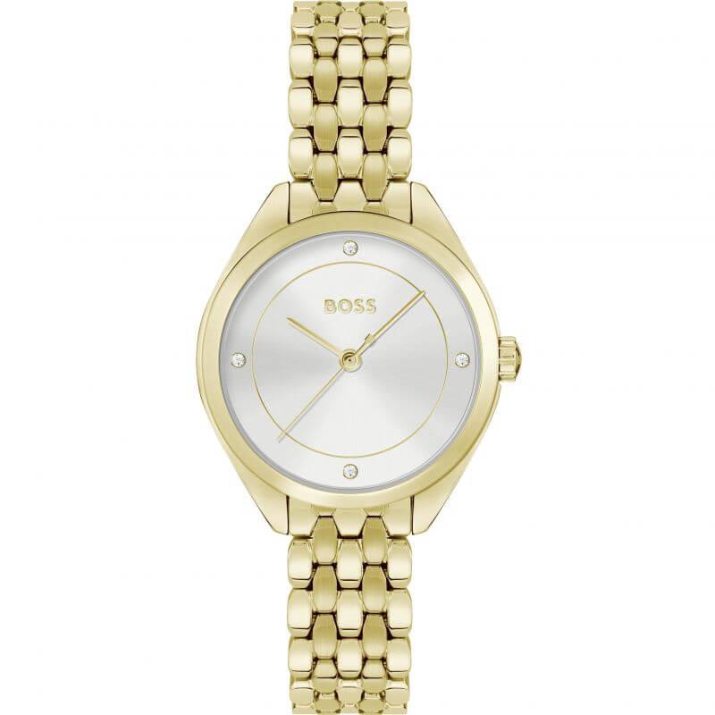 Mae Gold Plated Link Bracelet Ladies Watch