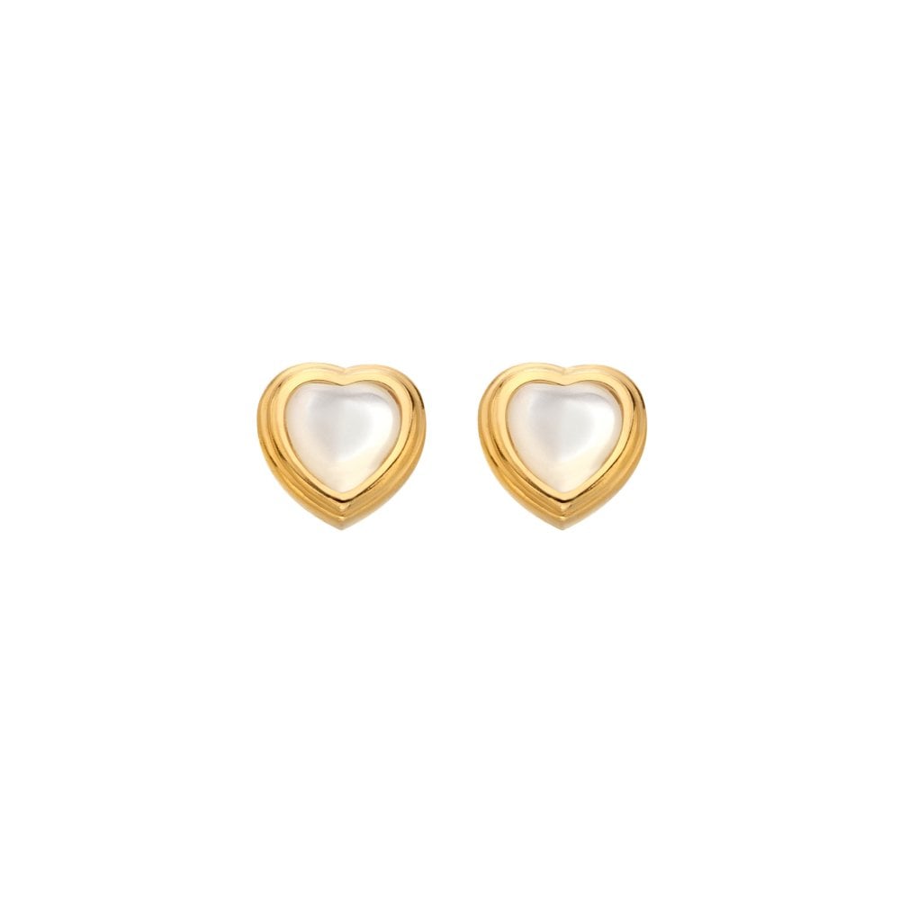 HD X GE MOP Heart Stud Earrings