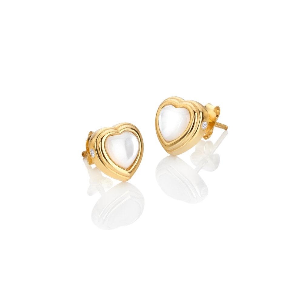HD X GE MOP Heart Stud Earrings