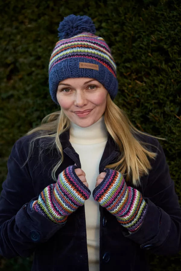 Denver Stripe Bobble Beanie