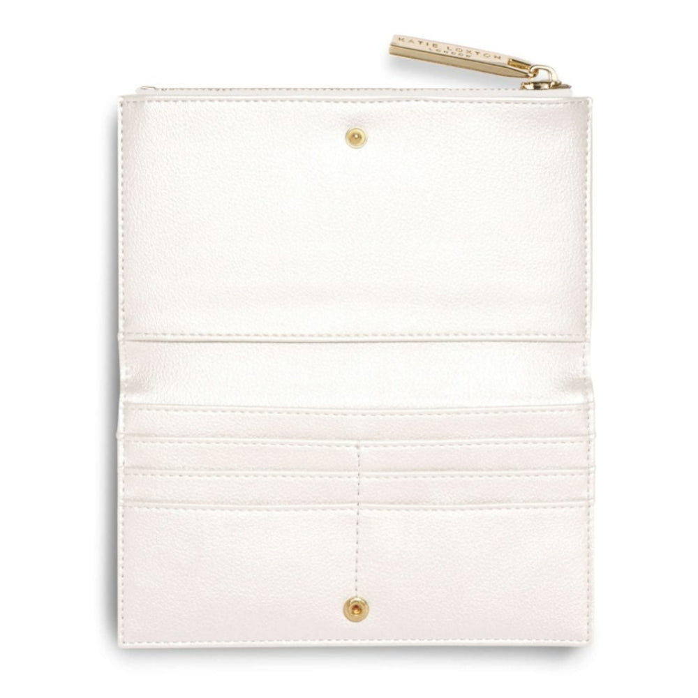 ALISE FOLD OUT PURSE - Metallic White - 11x19cm