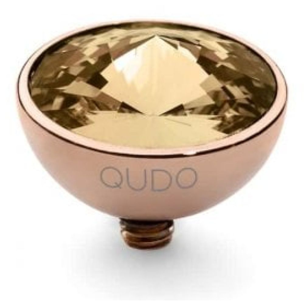 Famosa Rose Gold 11.5mm Bottone Ring Top Light Colorado Topaz