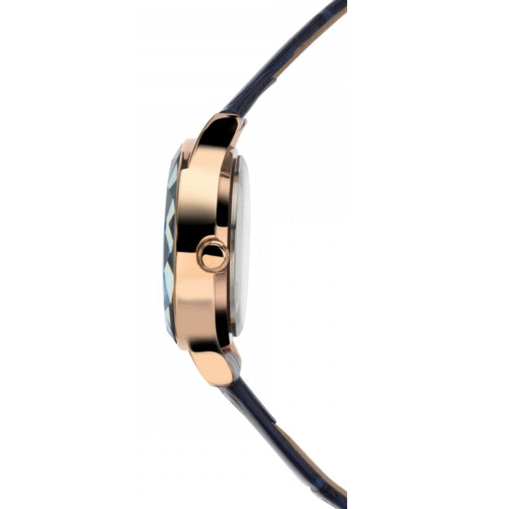Ladies Watch With Blue Leather Strap