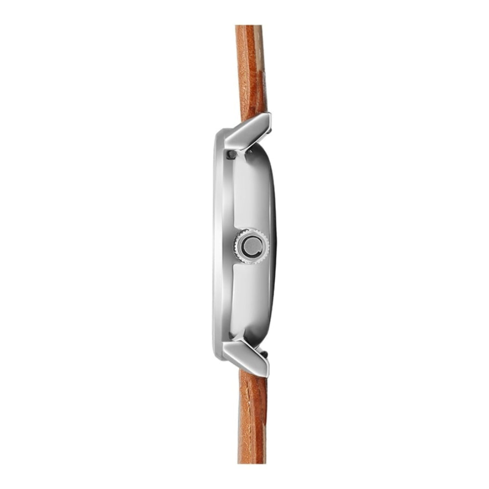 RISLEN - COGNAC Stainless Steel Leather Calf Date Display Watch